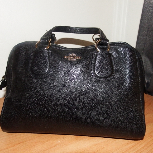 Coach Bags Coach Mini Nolita Black Pebbled Leather Satchel - Picture 4 of 4